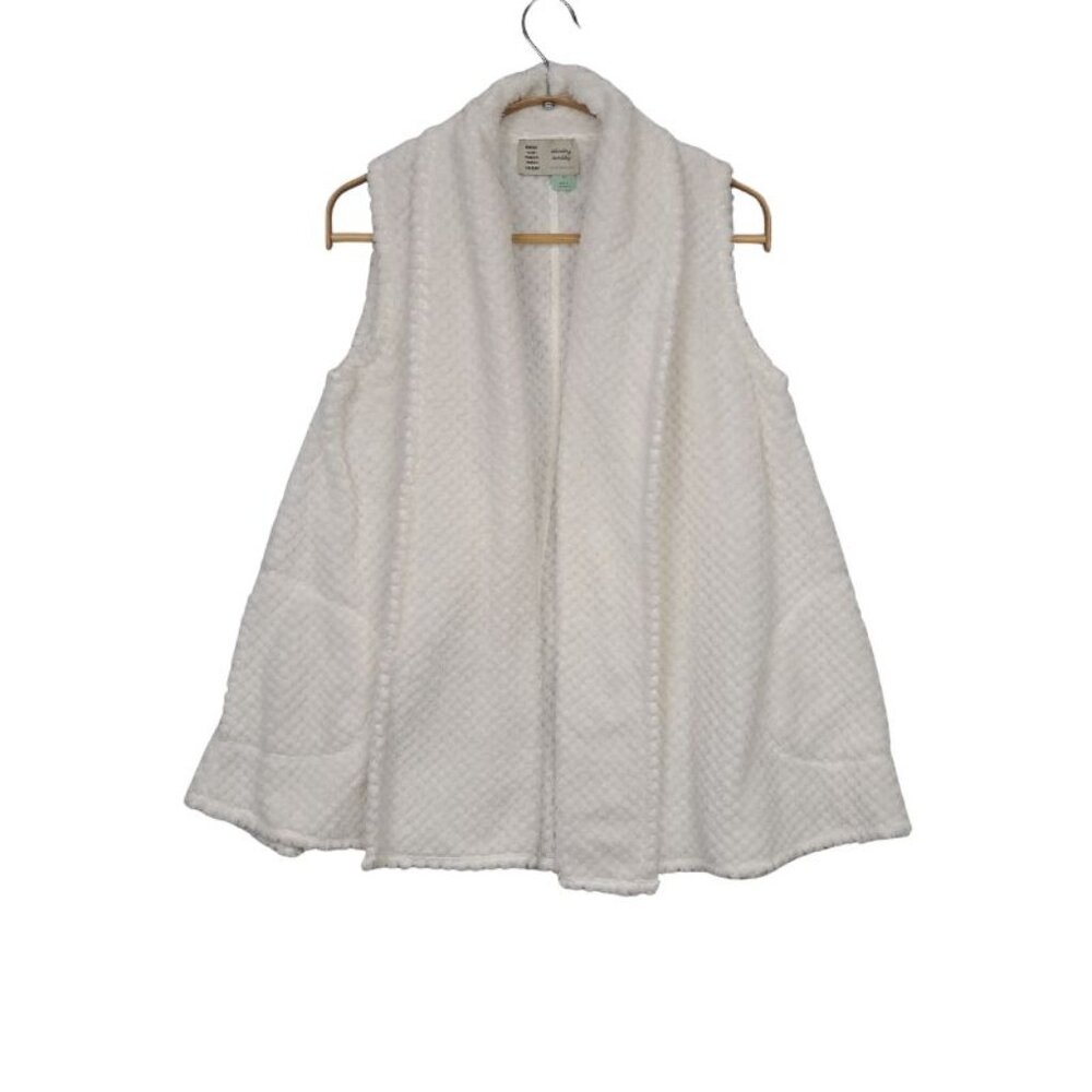 Anthropologie Saturday Sunday Cozy Sherpa Faux Fur White Vest - Picture 2 of 8